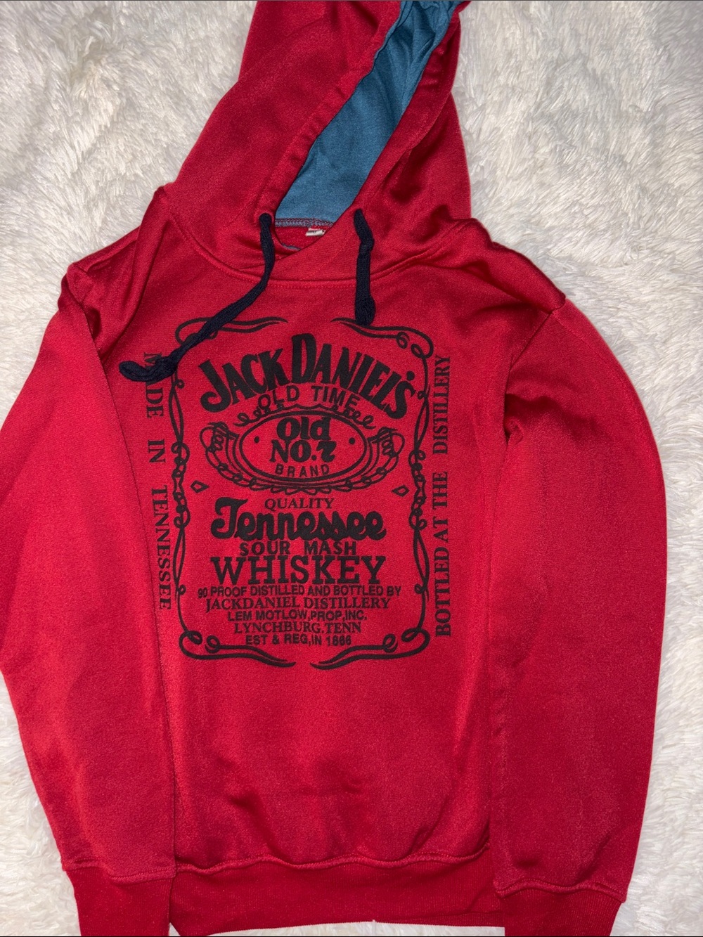 Jack Daniels Red Pullover Hoodie with Black Logo